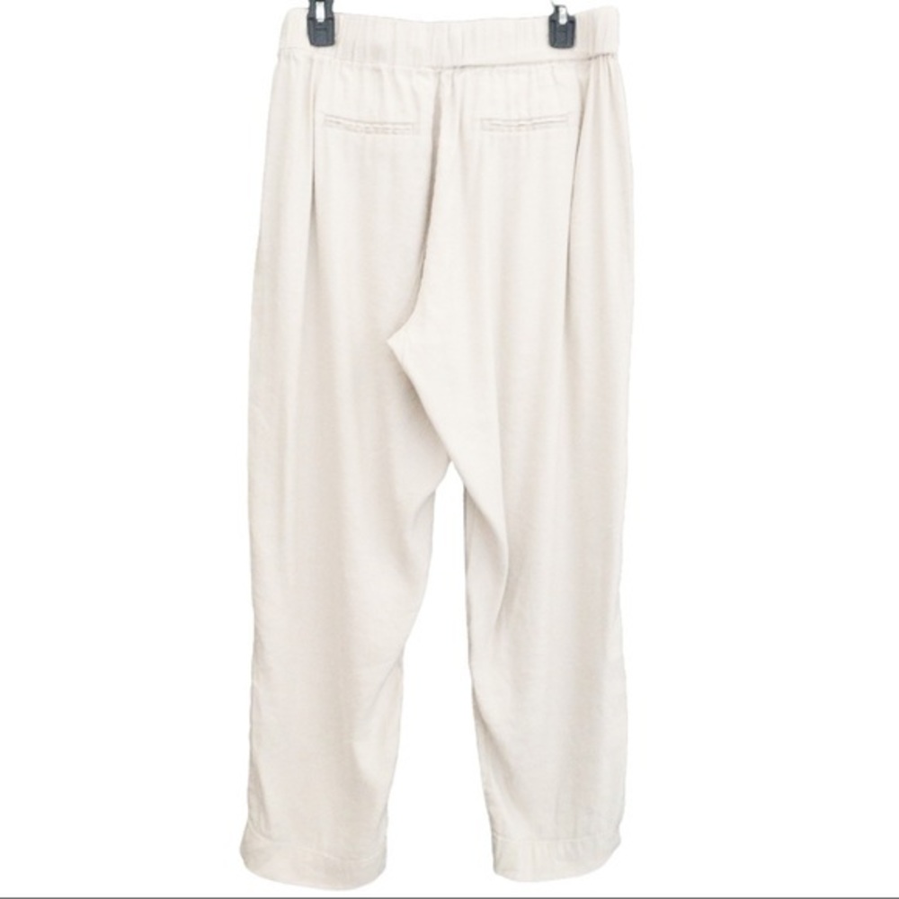 T TAHARI Pull On Cropped Linen Blend Pants - Size Medium - Picture 2 of 4